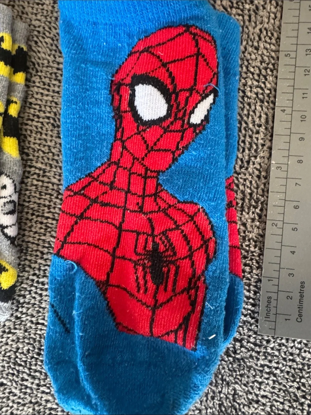 DC Comics Kids Superhero No-Show Socks - Blue, Black, Gray, Yellow